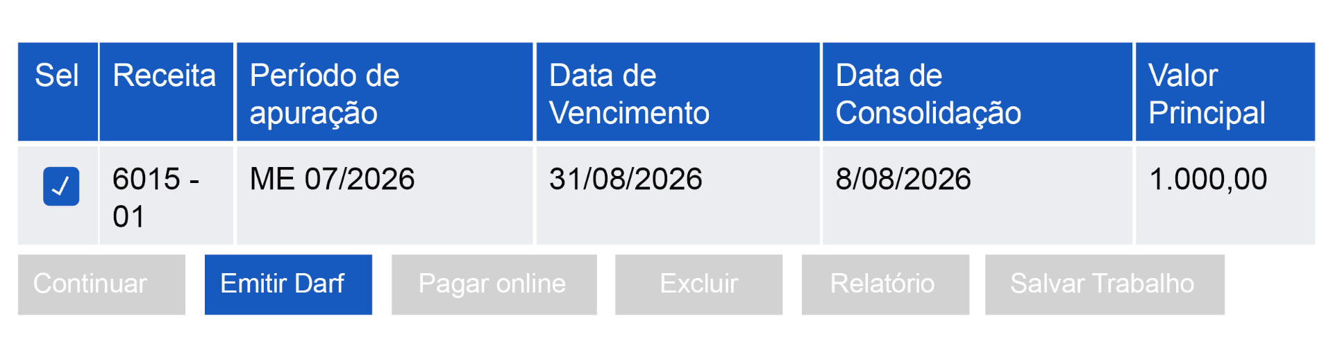 Tela de emissão da DARF e anexos do comprovante no DayTax